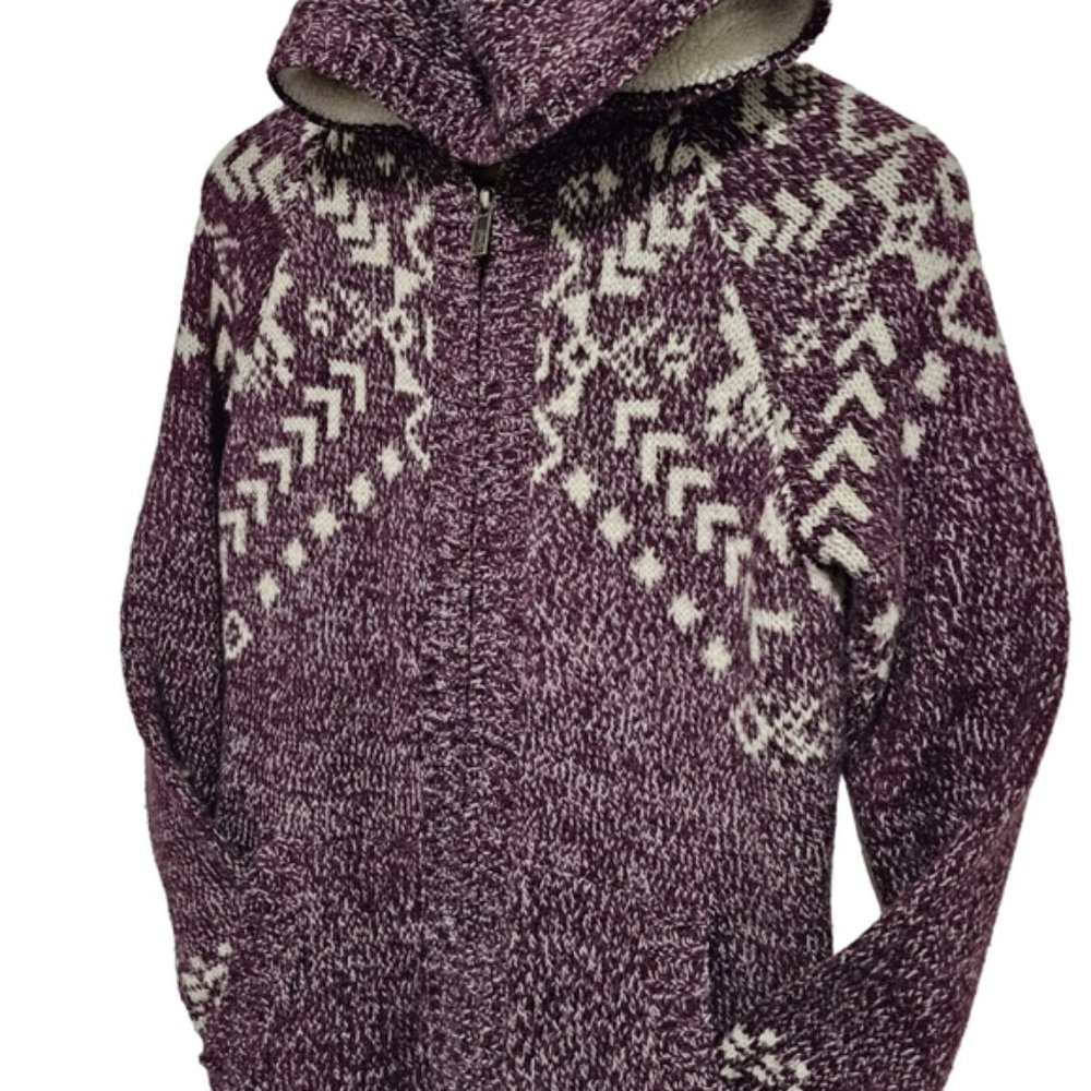 Kismet Wool Blend Knit Zip up Hoodie Medium
